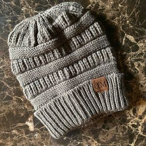 NWOT Messy-Bun Beanie